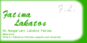 fatima lakatos business card